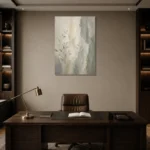 Mist Botanical Quiet Focus Wall Art Canvas Print displayed in a contemporary gallery-inspired room