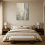 Mist Botanical Quiet Focus Wall Art Canvas Print showcased in an elegant minimalist interior