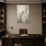 Luminous Architectural Quiet Focus Wall Art Canvas Print displayed in a contemporary gallery-inspired room