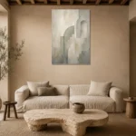 Luminous Architectural Quiet Focus Wall Art Canvas Print presented in a sophisticated home setting