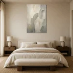 Luminous Architectural Quiet Focus Wall Art Canvas Print showcased in an elegant minimalist interior