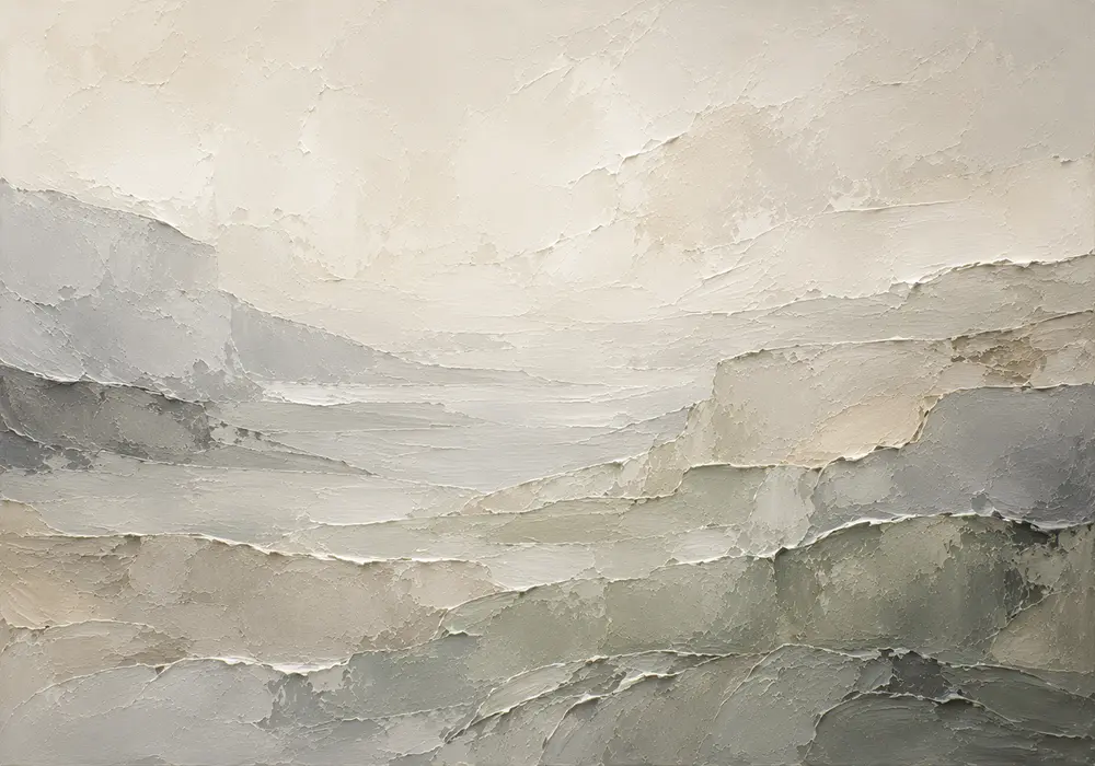 Misty Mineral Panorama Quiet Focus Wall Art Canvas Print