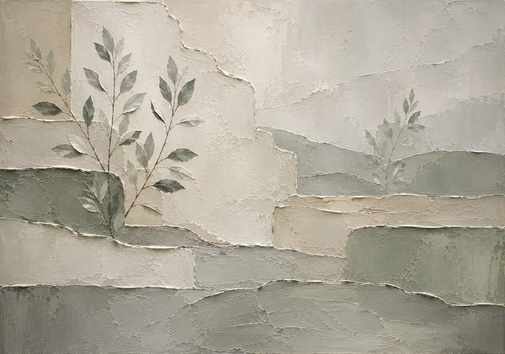 Sage Botanical Silhouettes Quiet Focus Wall Art Canvas Print
