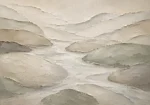 Flowing River Stone Quiet Focus Wall Art Canvas Print