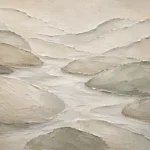 Flowing River Stone Quiet Focus Wall Art Canvas Print