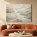 Flowing River Stone Quiet Focus Wall Art Canvas Print - Image 3