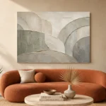 Sage Architectural Curves Quiet Focus Wall Art Canvas Print - Image 3