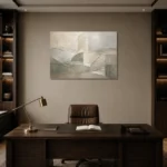 Weathered Geometry Quiet Focus Wall Art Canvas Print displayed in a contemporary gallery-inspired room