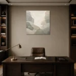 Pearl Stone Harmony Quiet Focus Wall Art Canvas Print displayed in a contemporary gallery-inspired room