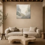 Pearl Stone Harmony Quiet Focus Wall Art Canvas Print presented in a sophisticated home setting