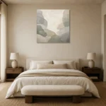 Pearl Stone Harmony Quiet Focus Wall Art Canvas Print showcased in an elegant minimalist interior