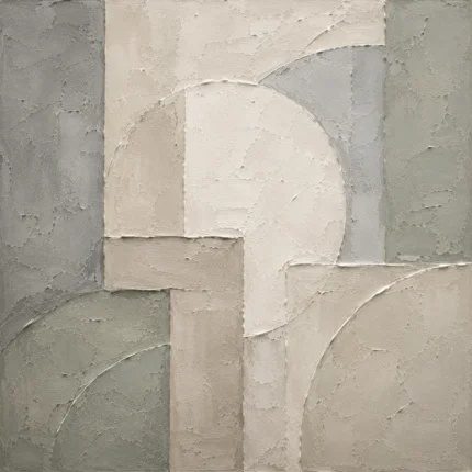 Ivory Geometric Quiet Focus Wall Art Canvas Print