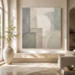 Ivory Geometric Quiet Focus Wall Art Canvas Print - Image 8