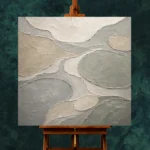 Sage River Ripple Quiet Focus Wall Art Canvas Print - Image 2