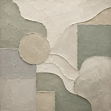 Sage Sculptural Geometry Quiet Focus Wall Art Canvas Print