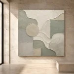 Sage Sculptural Geometry Quiet Focus Wall Art Canvas Print - Image 3