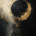 Golden Eclipse Black & Gold Wall Art Canvas Print