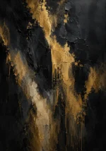 Gilded Veil Black & Gold Wall Art Canvas Print