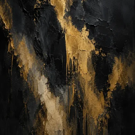 Gilded Veil Black & Gold Wall Art Canvas Print