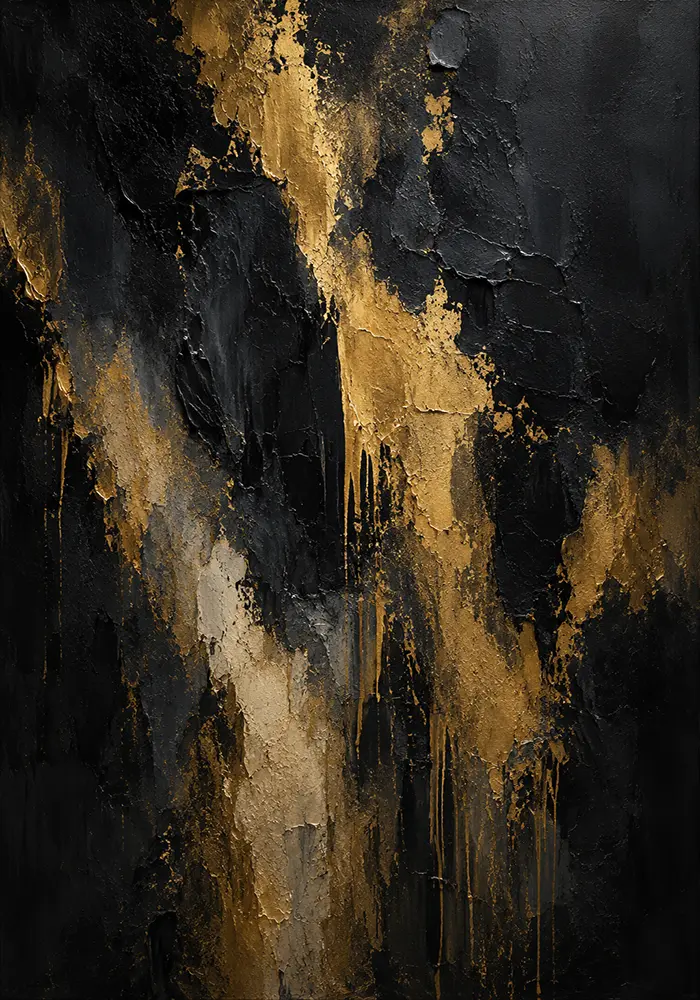Gilded Veil Black & Gold Wall Art Canvas Print