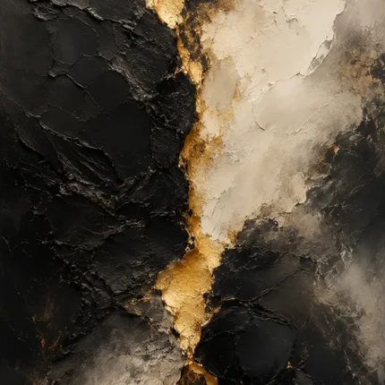 Gilded Fault Black & Gold Wall Art Canvas Print