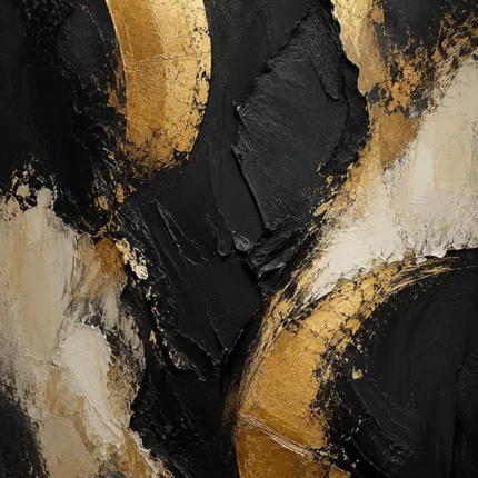 Gilded Arc Black & Gold Wall Art Canvas Print