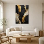 Gilded Arc Black & Gold Wall Art Canvas Print styled in a refined neutral interior