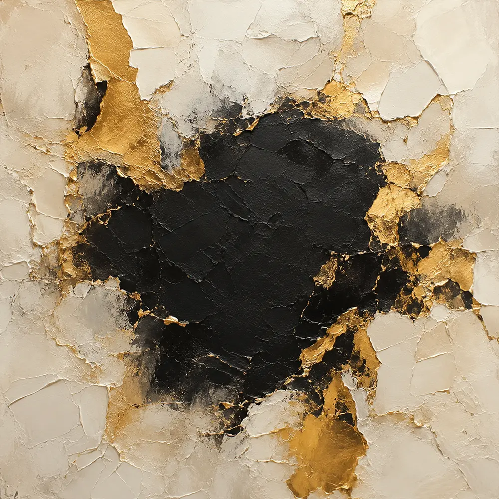 Gilded Fragment Black & Gold Wall Art Canvas Print
