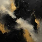 Smoky Obsidian Black & Gold Wall Art Canvas Print