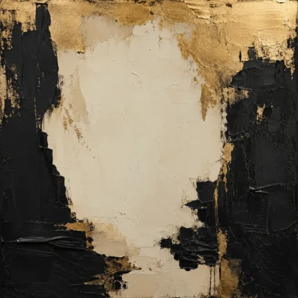 Gilded Atrium Black & Gold Wall Art Canvas Print