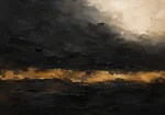 Gilded Horizon Black & Gold Wall Art Canvas Print