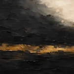 Gilded Horizon Black & Gold Wall Art Canvas Print
