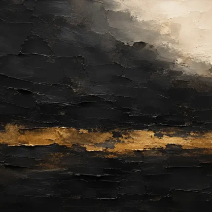 Gilded Horizon Black & Gold Wall Art Canvas Print