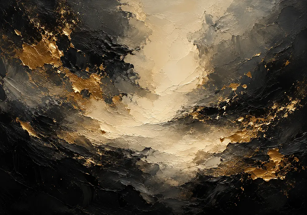 Gilded Atmosphere Black & Gold Wall Art Canvas Print