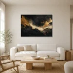Gilded Passage Black & Gold Wall Art Canvas Print styled in a refined neutral interior
