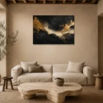 Gilded Passage Black & Gold Wall Art Canvas Print presented in a sophisticated home setting