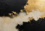 Gilded Drift Black & Gold Wall Art Canvas Print