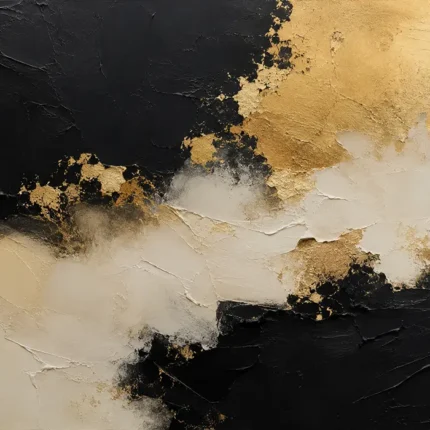 Gilded Drift Black & Gold Wall Art Canvas Print