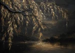Golden Willow Botanical Black & Gold Wall Art Canvas Print
