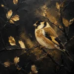 Golden Finch Black & Gold Wall Art Canvas Print