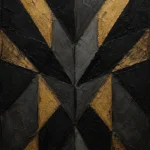Geometric Facet Black & Gold Wall Art Canvas Print