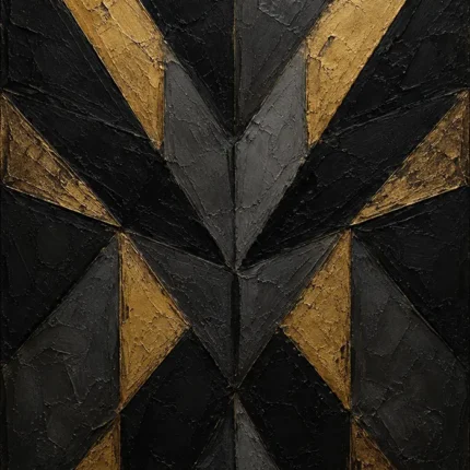 Geometric Facet Black & Gold Wall Art Canvas Print