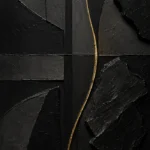 Golden Rift Abstract Black & Gold Wall Art Canvas Print