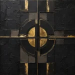 Gilded Orbit Black & Gold Wall Art Canvas Print