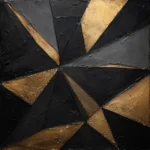 Angular Prism Black & Gold Wall Art Canvas Print