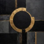 Golden Halo Geometry Black & Gold Wall Art Canvas Print