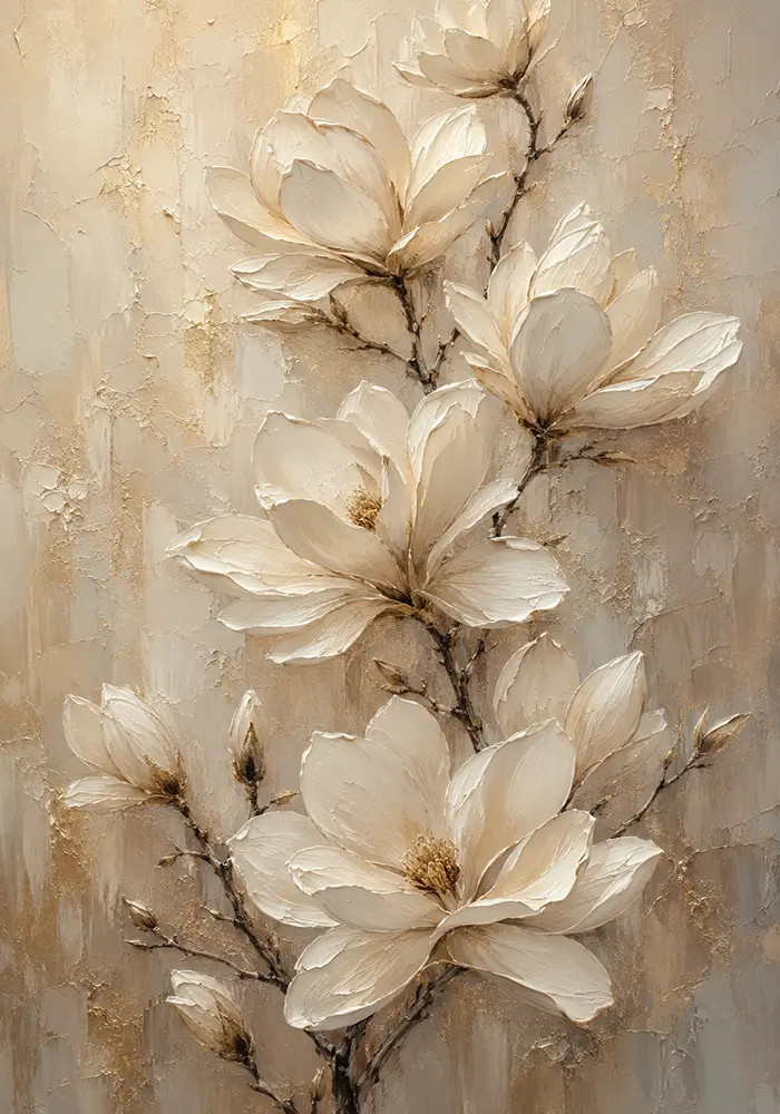 Ivory Magnolia Magnolia Wall Art Canvas Print