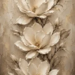 Three Ivory Blossoms Magnolia Wall Art Canvas Print