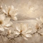 Coastal Magnolia Branch Magnolia Wall Art Canvas Print