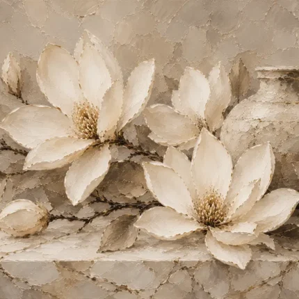 Magnolia Vase Still Life Magnolia Wall Art Canvas Print